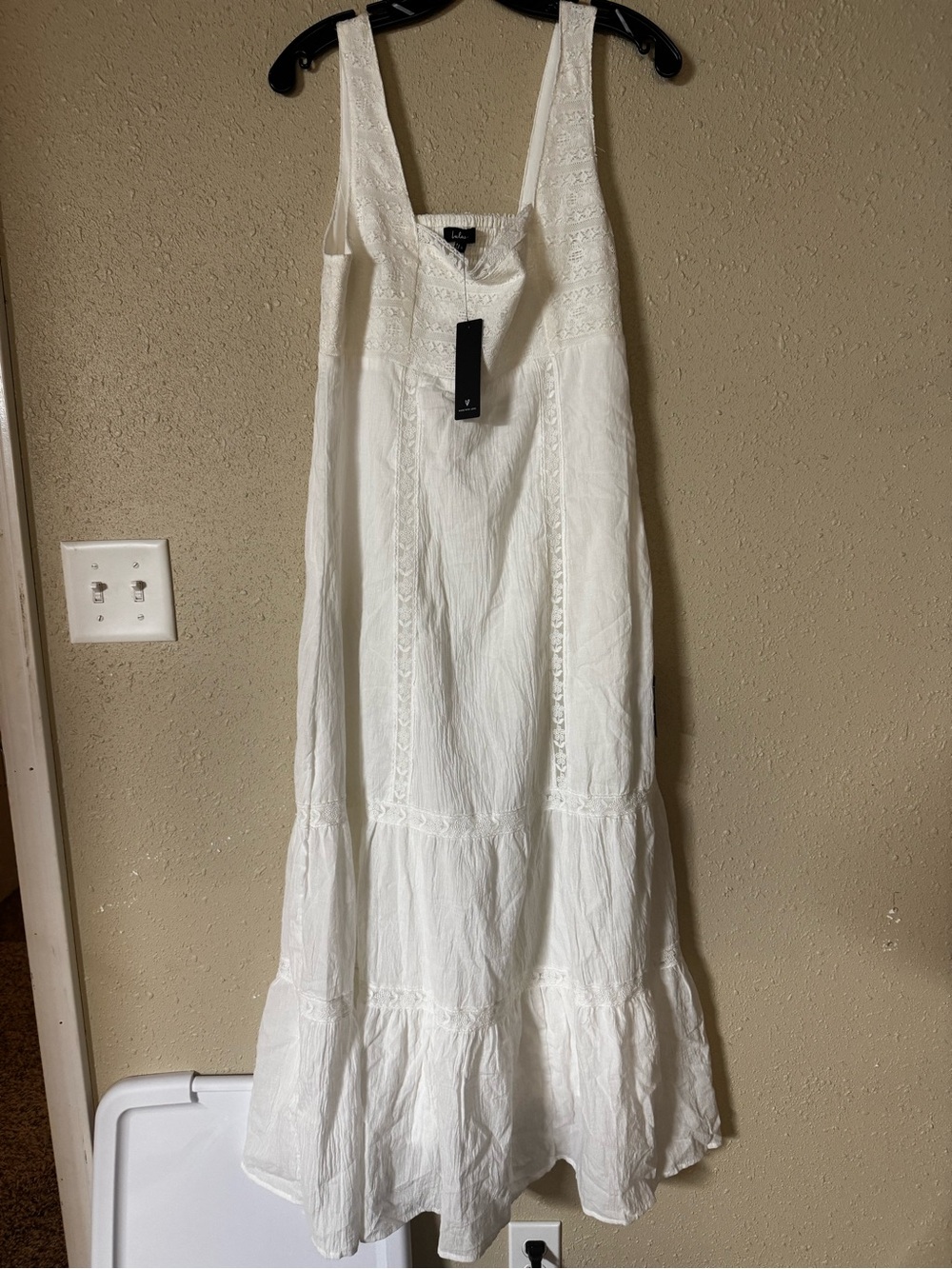 Lulu's White Smocked Tiered Midi Dress - Picture 2 of 7